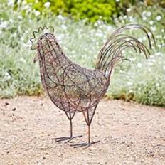 Paper High Metal Hen Garden Decoration Brown