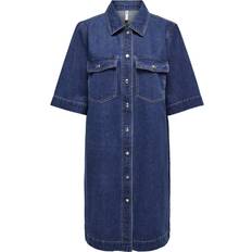 Only Belle Denim Shirt Dress - Dark Blue Denim