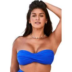 Bikini Tops Swimsuits For All Plus Women's Valentine Ruched Bandeau Bikini Top in Size 26