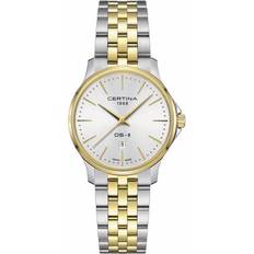 Certina Dam Armbandsur Certina DS-8 Lady 31mm Bicolor rostfritt stål, Silver tavla, Datum