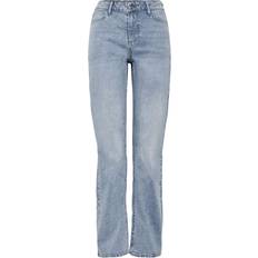 Pieces Nainen Farkut Pieces Kelly Mid Waist Straight Fit Jeans - Light Blue Denim