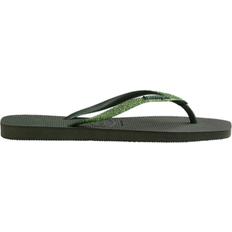 PVC Slippers Havaianas Square Glitter - Olive Green