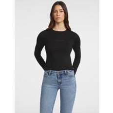 Guess T-skjorter Guess Slim Embroidered Long-Sleeve Tee Black