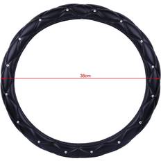 Bilvård & Fordonstillbehör Tomtop Jms Universal Car Steering Wheel Cover with Crystal Diamond Black Fashionable Wheel