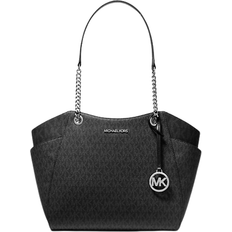 Michael Kors Jet Set Large Signature Logo Shoulder Bag - Black