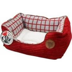 Pets Petface Red Jumbo Cord Window Pane Dog Bed