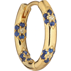 The Earring Shop Fauna Huggie Earring - Gold/Sapphire/Transparent