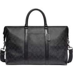 Coach Black Weekend Bags Coach Trekker Bag In Signature Canvas - Black Copper Finish/Black/Oxblood