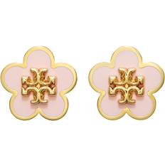 Tory Burch Kira Flower Stud Earrings - Gold/ Pink