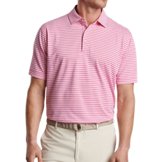 Stripes Polo Shirts Peter Millar Men's Dellroy Performance Mesh Polo - Pink Ruby