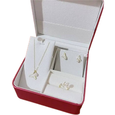 Gullbelagt Smykkesett BlackBeauty Necklaces Ring & Earrings Set - Gold/Pearls