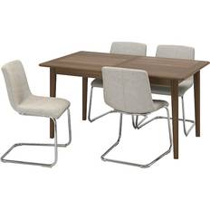 Silver Bordsgrupper IKEA Skansnas/Lustebo Beige/Brown Bordsgrupp 90x205cm