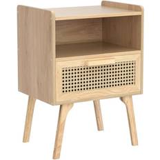 Rattan Bedside Tables Lerliuo Boho Cane Accent Natural Bedside Table 11.8x15.9"