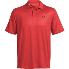 Under Armour Men's UA Matchplay Printed Polo - Red Solstice/Castlerock