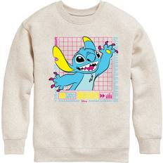 Sweatshirts Hybrid Apparel Kid's Disney Lilo & Stitch Neon Stitch Crewneck Fleece Sweatshirt - Natural