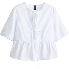 H&M Tie Front Poplin Blouse - White