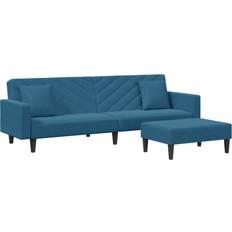 vidaXL 3216267 Blue Soffa 220cm 3-sits