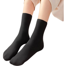 Zhihuan Fluffy Elastic Cold Resistance Brushed Lining socks - Black
