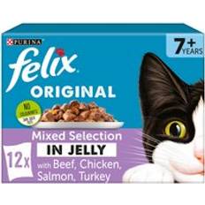 Felix Cats Pets Felix Original Senior 7+ Variety Jelly Cat Food 12x85g