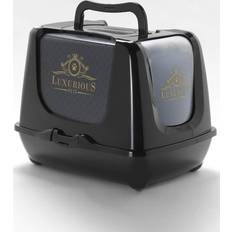 MODERNA Luxurious Printed Hooded Cat Litter Tray Large