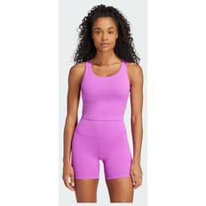 Elastane/Lycra/Spandex Tank Tops Adidas All Me Medium-Support Long Line Bra Tank Top Purple Burst D-DD