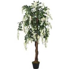 Blå Kunstige planter vidaXL Blåregn 1260 Blade 180 cm Grøn og Hvid Kunstig plante
