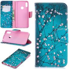 MAULUND Huawei Y6 2019 Læder Flip Cover m. Pung Blomstergrene