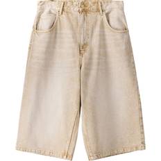 Beige - Dame - Denimshorts Bershka Super-posede denimshorts ecrufarve-Neutral