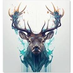 White Splash Guards Warren Reed Stag Face Kitchen Splash Guard