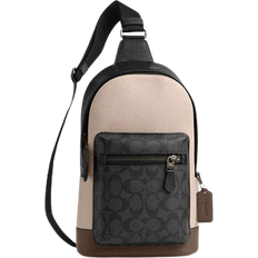 Coach West Pack In Colorblock Signature Canvas - Qb/Steam/Charcoal/Dark Stone