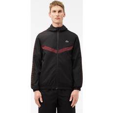 Lacoste Tennis Jackets Lacoste Tennis Monogram Track Jacket Black Bordeaux