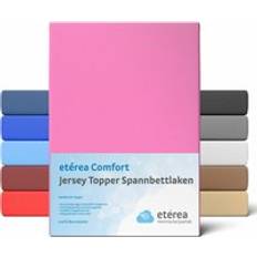 200.0 cm Bed Sheets Eterea Fixleintuch, Comfort Jersey Topper Bettlaken Rosa (200x200cm)