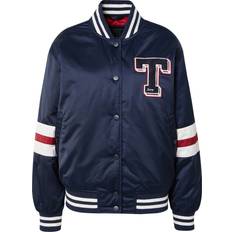 Blå - Bomberjakker - Dame Tommy Jeans Satin Letterman Bomber Jacket DARK NIGHT NAVY