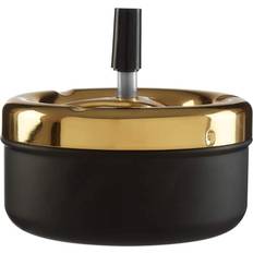 Premier Housewares Spinning Ashtray, Matte Black/Gold Finish, Medium