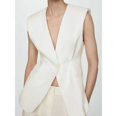 Women - XS Suits Mango Peach Padded Shoulder Waistcoat, White