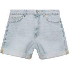 Mango Pantaloni & Shorts Mango Short Jean Mom-fit Bleu Clair - Femme