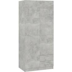 Grigio Armadi vidaXL Grigio Cemento 80 x 52 x 180 cm Armadio 80x180.1cm