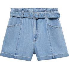 Normaali Vyötärö Shortsit Mango Denim shorts with belt blue Woman Blue