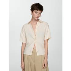 Leinen Blusen Mango Bluse 'PAI' beige