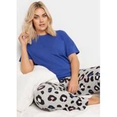 Cotton - Women Pyjamas Yours Oversized Leopard Print Pyjama Set Blue