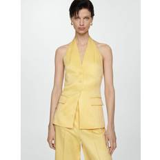 XXS Suits Mango Halter-neck vest with buttons pastel yellow Women