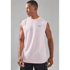 Man - Roze Mouwloze shirts boohooMAN Active Geo Jacquard Regular Fit Vest - Pink