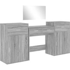 vidaXL 3276530 Gray Sonoma Sminkebord 39x80cm 4st