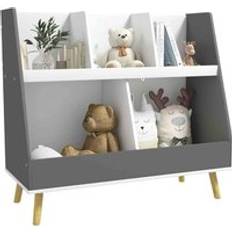 Grey Bookcases Kid's Room Homcom Kids Storage Shelf With 5 Compartments&#44; Anti-tip Device&#44;