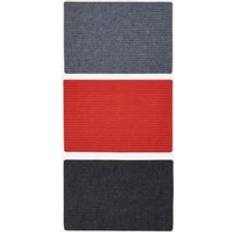 Multicoloured Entrance Mats Homescapes Set of 3 Door Mats Black, Red, Grey, Multicolour cm