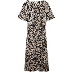 Tom Tailor Kjoler Tom Tailor Kjole beige sort offwhite beige sort offwhite