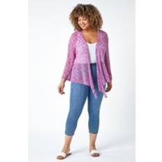 Morado Cárdigans Roman Curve Knitted Waterfall Cardigan Purple