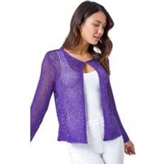 Morado Cárdigans Roman Sequin Embellished Cardigan Purple