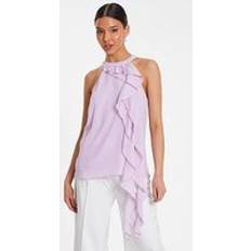 Tie Dye Tops Quiz Chiffon Frill Drape Top Purple