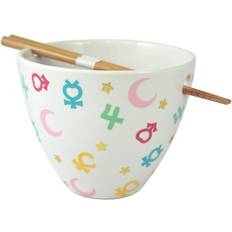 Saladiers vente Just Funky Sailor Moon Symbols 16 Ounce Ramen Bowl with Chopsticks Saladier